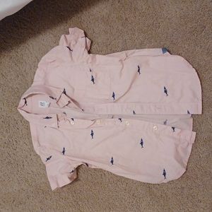 Boys button up.  Pink with sharks